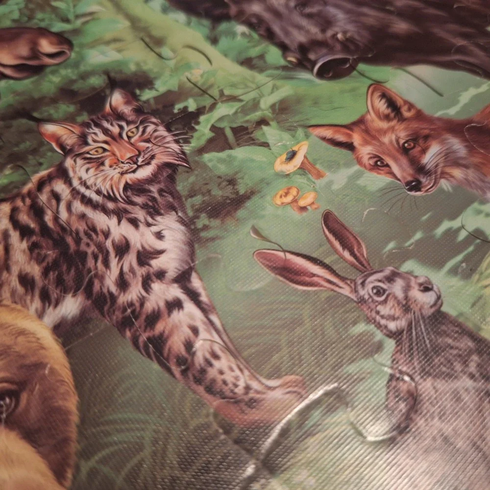 BenOBen Double-Sided 2in1 Puzzle 100‎ Pieces Safari and Forest Animals